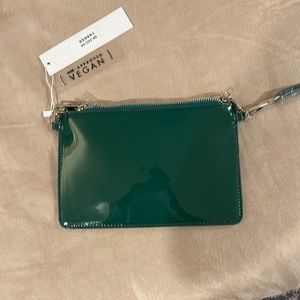 NWT Malibu sky green pleather clutch/shoulder bag